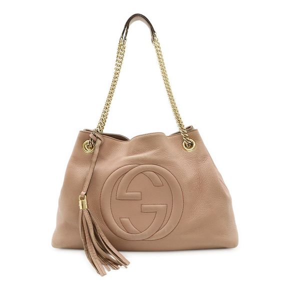 Gucci Soho Interlocking G Logo Chain Bag Shoulder Bag Tote Leather Pink 308982 - Picture 1 of 9